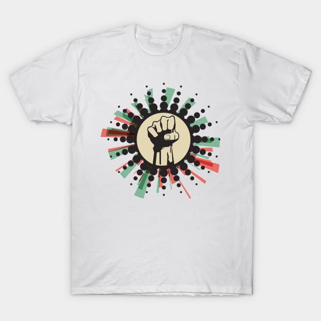 ☻ RETRO Fist Power ☻ retro color pallete / retro style sticker ✔ T-Shirt by Naumovski